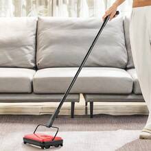 Carpet Sweeper, 6.7 In Sweeping Paths, Floor Sweeper Manual Non Electric, 300 Ml Dustbin Capacity With Comb For Home Office Rugs Hardwood Surfaces Wood Floors Laminate, Cleans Dust Pet Hair - Red - View 5