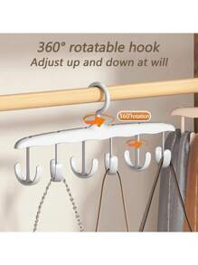 1 Rotating Wardrobe Hat Rack, 360 Degree Rotating Hook Rack With 12 Hooks, Bra Strap Saves Space, Wavy Drying Rack, Multifunctional Home/Dormitory Clothes Rack, Suitable As A Gift For Relatives, Family, Friends, Teachers, Classmates, Travel, Outdoor Activities, Camping, Gatherings, Beach Vacations, Decoration, Organizer Dresses, Pants, Shoes, Jeans,