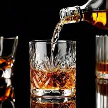 6 Stücke hochwertige Whiskeygläser, 7oz, Gläser für Old Fashioned Cocktails, Vintage Gläserset, Tumbler Gläser, Gläser für eisgekühlte Getränke, geeignet für Bourbon Whiskey, Scotch Whisky, Spirituosen, Wodka, Cocktails, passend für Familien, Bars, Partys, einzigartiges Geschenk für Männer