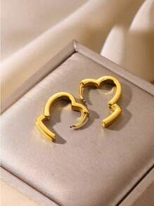 1 Paar minimalistische Herz Creolen für Frauen und Mädchen, filigrane gold- und silberfarbene herzförmige Ohrringe, modischer Schmuck für Damen, perfektes Geschenk für sie