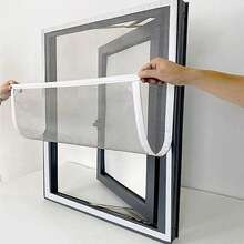 家用防蚊纱窗，自粘式，无需钻孔，钩环式，易于安装和拆卸，网状门帘