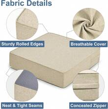 Gel Memory Foam Recliner Cushion For Elderly, Extra Large Seat Cushion, Dual-Layer Foam Chair Pad For Couch, Armchair, Wicker Chairs, Floor, 18 * 18 * 4in, Beige - 米色 - 查看 7