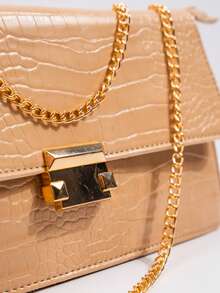 Borsa con manico a patta geometrica