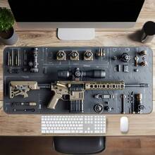 Creative M416 枪握鼠标垫，电脑防滑桌垫，电子竞技游戏，个性化桌布 - 彩色 - 查看 1