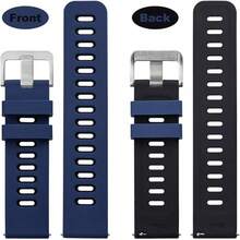Correa de Reloj Bicolor de 22mm, Goma de Silicona, Correa de Reemplazo de Liberación Rápida para Hombres y Mujeres, Hebilla de Acero Inoxidable Plateada (Negro-Gris) - Azul-Negro (Hebilla Plateada) - Ver 2