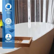 Clear Shower Curtain Liner 72 X 75 Inch, PEVA Heavy Duty Shower Liner With 3 Weights, Transparent, 100% Waterproof - Clear - View 4