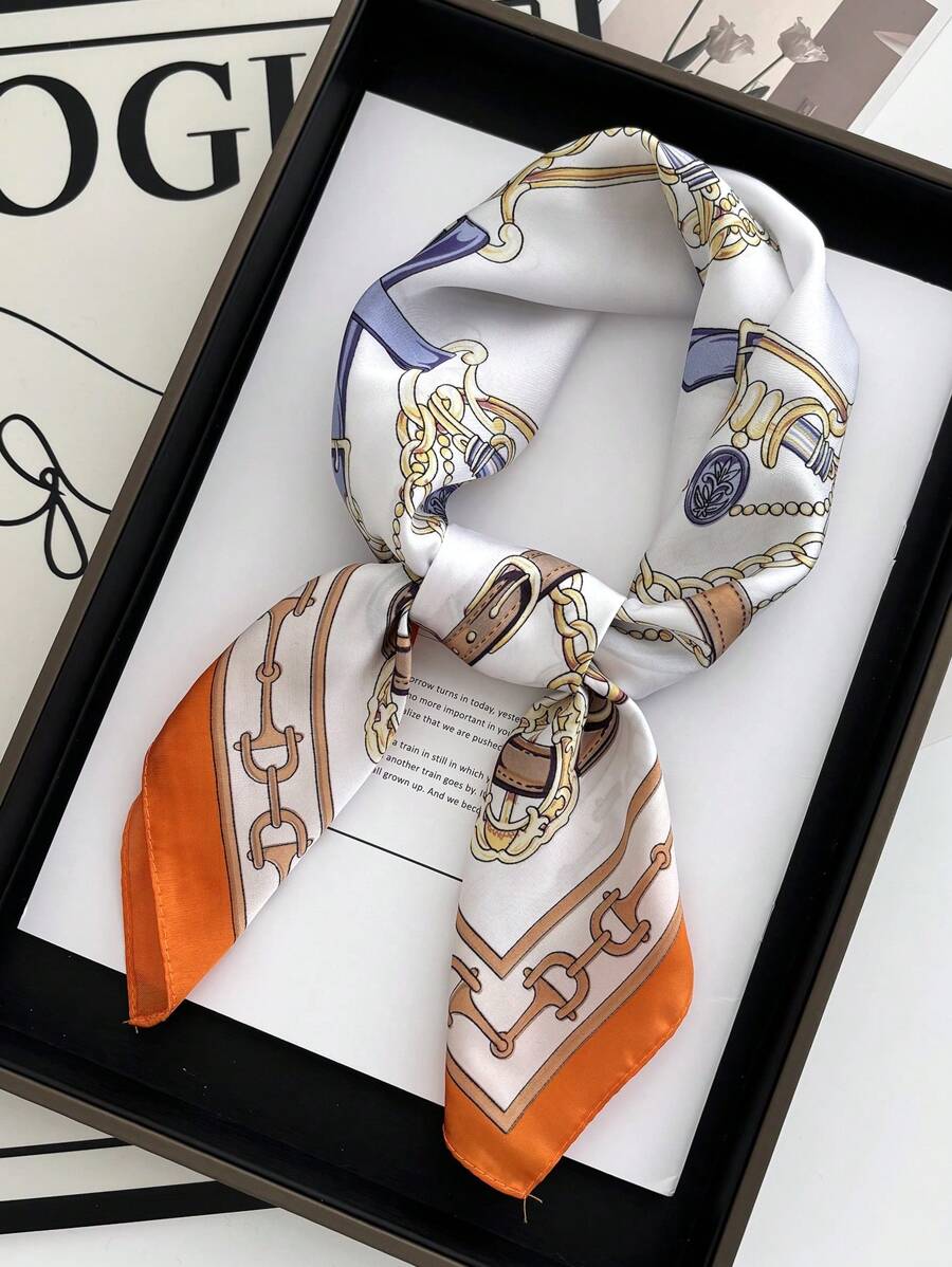 1 Peça Lenço Quadrado 70*70 cm, Lenço de Cetim Estampado, Bandana, Lenço, Faixa para Cabelo, Xale Fashion Feminino, Lenço para Pescoço Feminino, Hijab