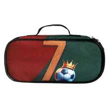 Unisex Football Printed Pencil Case With Compartments, Can Hold Pencils, Keys, Phones, Coins, Small Items, Suitable For School, Home, Gifts, Vacation, Holidays (Back To School, Christmas) - Football 7 - View 3