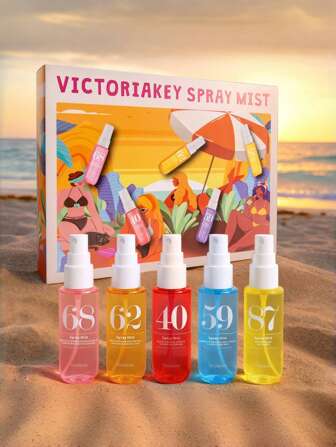 5/1 pièce Coffret cadeau de vaporisateur de parfum numérique de plage brésilien, parfum pour femme, désodorisant pour voiture, indispensable pour les vacances, portable, désodorisant pour voiture, édition limitée, produit de haute qualité, excellent choix pour offrir