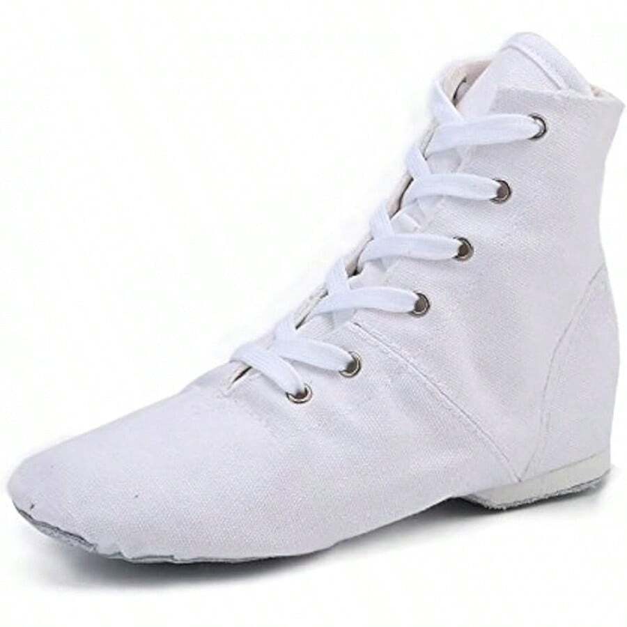 Jazz Shoes For Woman Canvas Dance Boots Split Sole Ballroom Dancing Flat-2025 - 白色 - 查看 1