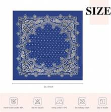 35 Inches Silk Head Scarf-Satin Hair Scarves Silk Bandana Scarf Headscarf For Women's Fashion Scarveshalloween - 海軍藍-圓點腰果 - 查看 3