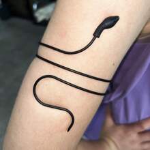 1pc Exaggerated Snake Bracelet, Fashionable Street Style Small Snake Twisted Armband, Halloween Decor For Women
