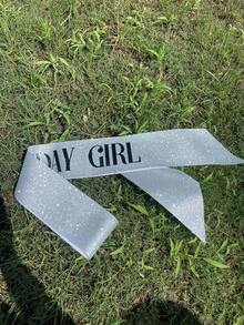 1pc Silver Birthday Party Sash, Birthday Ceremony Decoration - Bright Silver - View 5