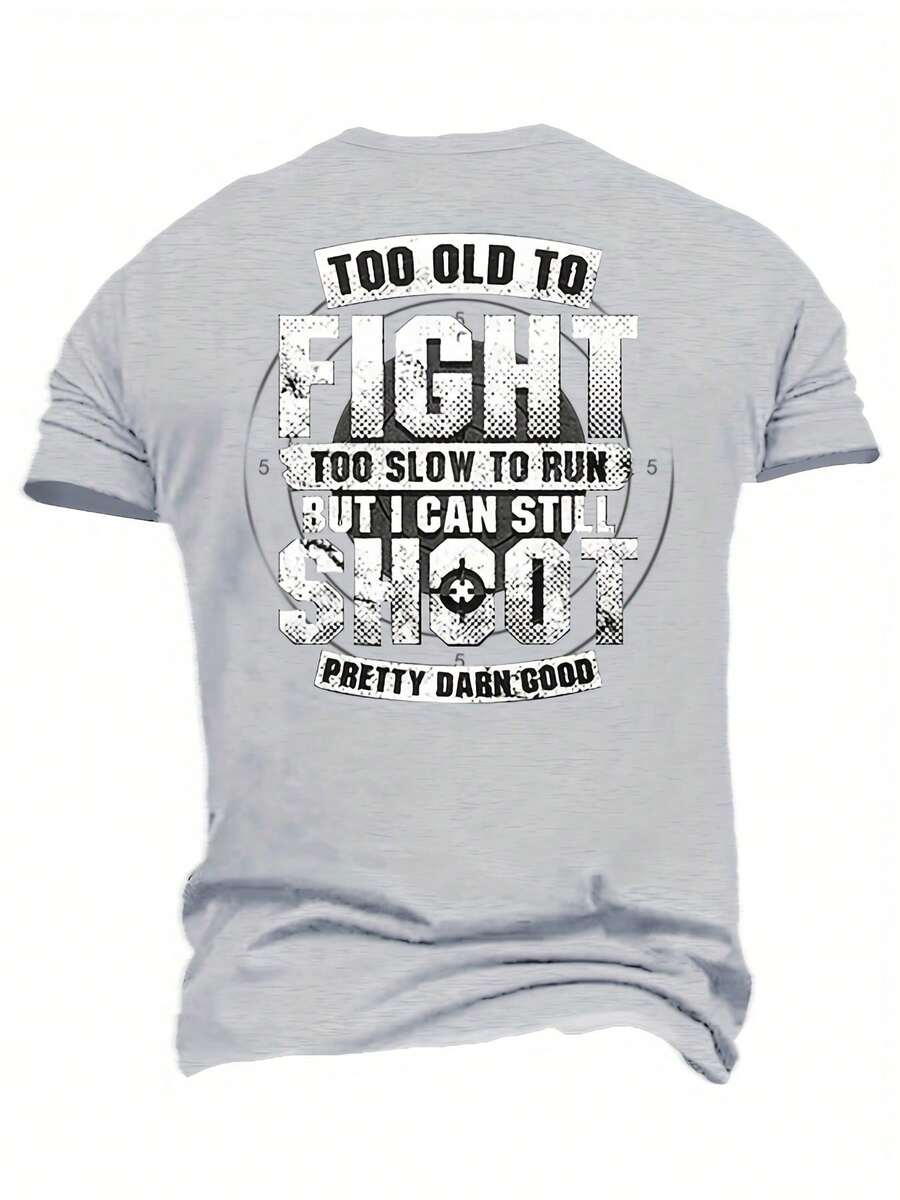 Men's Plus Size T-Shirt With Hammer Skull Pattern - Light Grey - View 1