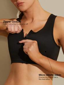 1pc Chest Compression Sports Bra, Minimizing Bust, Shaping Vest For Women