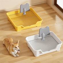 Hunde-Toilette abnehmbar, auslaufsicher, mit simuliertem Harnkatheter, rutschfestes Gitter für Urintrainingspads von klein- und mittelgroßen Hunden, wasserfestes PP-Material, schnelle Reinigung