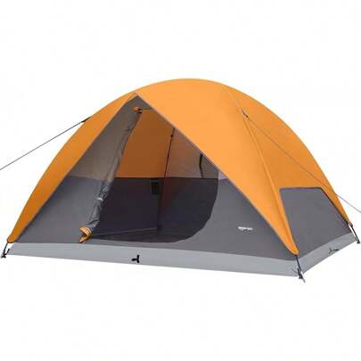 Basics Dome Camping Tent With Rainfly And Carry Bag, 3-Season Easy Set-Up Tent, 6 Person
