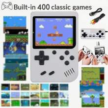 YiYi Handheld Game Console Macaron Mini 400 In 1 Gaming Console Big Screen Handheld Retro Classic Game With 1020 MAh Large Battery Plug And Play Portable Game Console Machine Retro Gaming Machine 1pc(1 Player/2 Player)