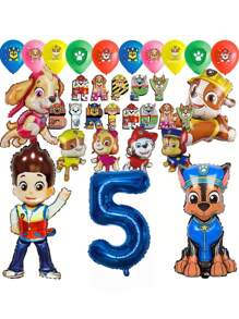 Paw Patrol Authorize Paw Patrol Theme Balloon 32inch Number Balloons Happy Birthday Banner Party Decorations, Birthday Balloon Combination Perfect For Birthday Adult Gift Party Wall Decorative Balloon Set