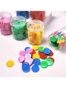100pcs Multicolor Plastic Math Counting Chips | Educational Math Tools For Interactive Learning, Counting And Sorting School Supplies, Back To School