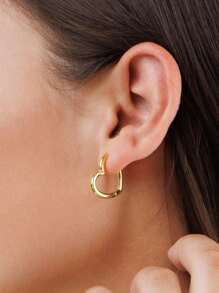 1 Paar minimalistische Herz Creolen für Frauen und Mädchen, filigrane gold- und silberfarbene herzförmige Ohrringe, modischer Schmuck für Damen, perfektes Geschenk für sie