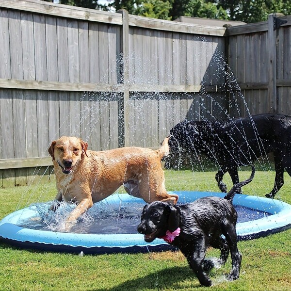Foldable Dog Pool For Medium To Large Dogs - Inflatable Bathing And Swimming Station With Sprayer, Durable PVC Material, Perfect For Outdoor Fun And Relaxation, Easy Setup Pool