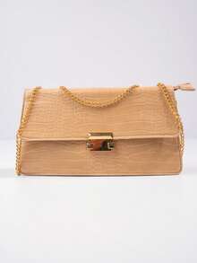 Borsa con manico a patta geometrica