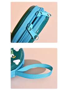 1pc Cute Cartoon Dinosaur Design Mini Coin Purse For Boys Girls, Round Single Zipper Coin Storage Pouch, Cartoon Wallet - Multicolor - View 8