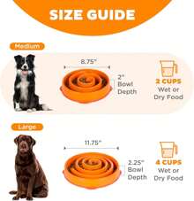 Tazón lento de alimentación divertido Outward Hound, tazón lento para perros, Mediano_Mini, Turquesa