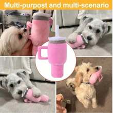 1pc Cup Design Pet Dog Squeaky Plush Toy, Chew Resistant Teeth Grinding Toy - Multicolor - View 3