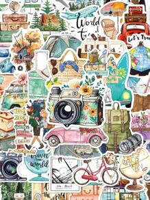 50pcs Outdoor Travel Theme Stickers, Ins Style Fresh, PVC Waterproof Material Gift Box Decoration, Label Stickers, Envelope Seals, Graffiti Stickers, Decorate Guitar, Notebook, Suitcase, DIY Handicraft, Planner Decoration, Back To School Kids Labels School, Travel Scrapbook Stickers, Stickers For Scrapbook, School Stickers, Sticker Travel,Stickers,Travel,Scrapbook Supplies