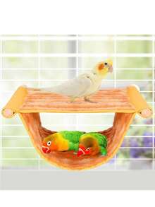 Winter Warm Bird Nest Hammock Style Canary Cage Plush Fluffy Bird House Parrot Cage Accessories - Multicolor - View 4