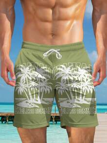 Men's 3D Print Shorts, Fashionable Casual Appearance, Luxurious Touch, Drawstring Waist, Perfect Choice For Summer Outing - Multicolor - View 1