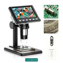 7-Inch/ 4.3-Inch Digital Microscope 1000X Magnification IPS LCD Digital Microscope - High-Definition Coin Collector's Tool With 8 Adjustable LEDs, Windows Compatible, Ideal For Adults And Hobbyists - 1000X - View 1