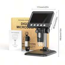 7-Inch/ 4.3-Inch Digital Microscope 1000X Magnification IPS LCD Digital Microscope - High-Definition Coin Collector's Tool With 8 Adjustable LEDs, Windows Compatible, Ideal For Adults And Hobbyists - 1000X - View 7