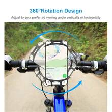 1 个可调节旋转硅胶手机支架，360° 旋转硅胶握把手机支架，自行车手机支架 - 车把支架，适用于自行车、摩托车、踏板车和 GPS 导航、自行车配件 | 多功能支架 | 可调节手机支架