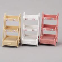 1pc Mini Shelf Rack Miniature Display Stand Dollhouse Furniture Accessory, DIY Simulation Play House Toy, Mini Flower Pot Rack Simulation Kitchen Cabinet Cake Display Decor, Party Favor Gift - Multicolor - View 12