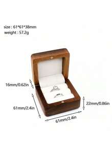1 pieza Caja de madera personalizada para anillo de boda, caja de anillo de compromiso, caja expositora de joyería, caja de regalo de boda y cumpleaños