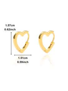 1 Paar minimalistische Herz Creolen für Frauen und Mädchen, filigrane gold- und silberfarbene herzförmige Ohrringe, modischer Schmuck für Damen, perfektes Geschenk für sie