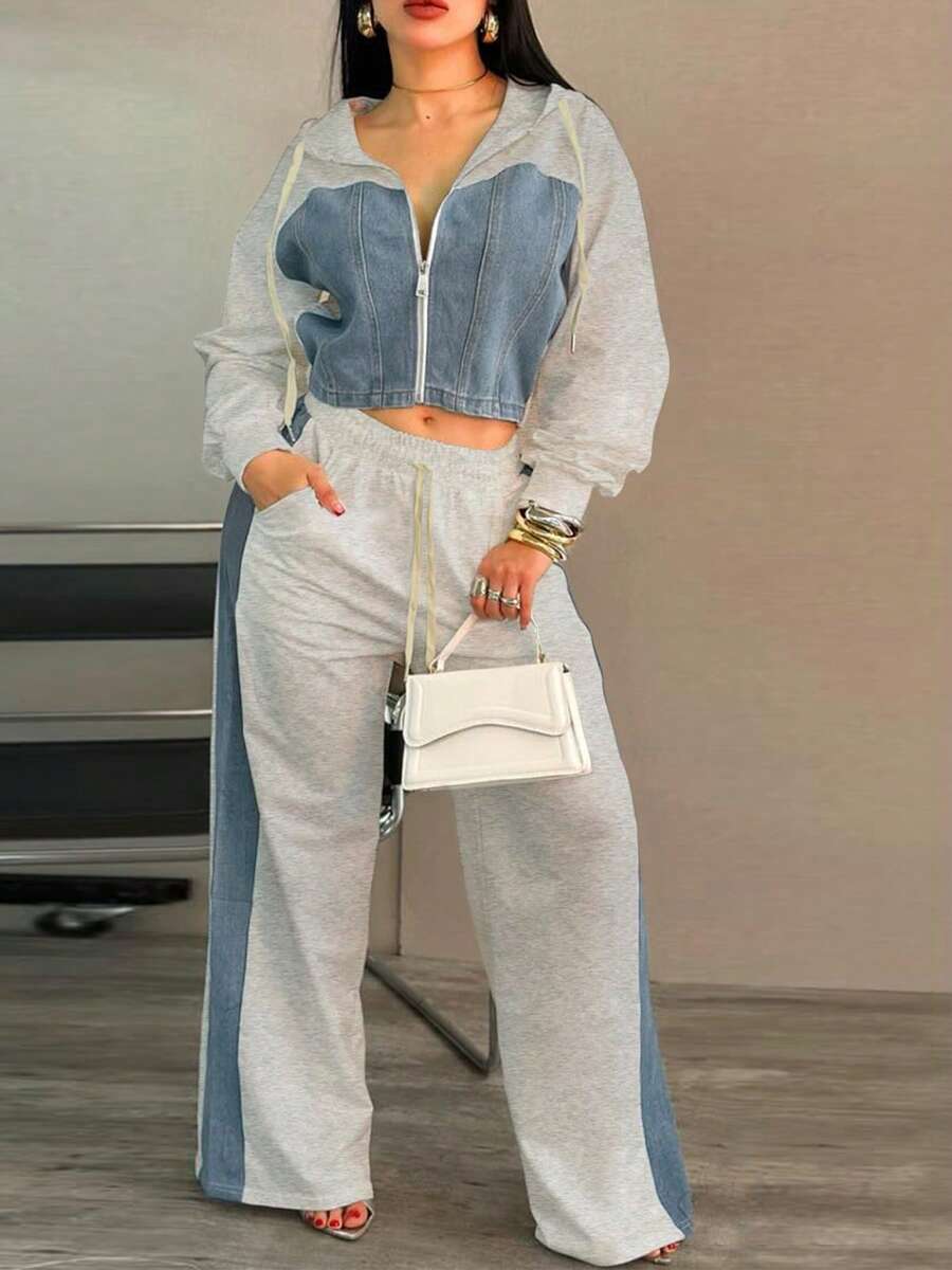 2pcs Women Pocket Patchwork Set, Suitable For Home, Commute, And Outdoor Activities