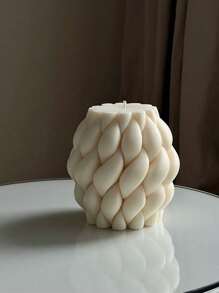 1pc Handmade Aromatherapy Geometric Decorative Candle, Can Be Lit And Used As Home Decor Accessory