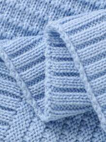 Customized Hand-Embroidered Casual & Minimalist Knitted Blanket For Children, All Season Personalized,Multi-Functional,Ornamental,Letter,Stylish,Modern,Colorful,Cute,Adorable,Casual,Custom,Personalised,Unique,Customized,Ideal Gifts For Him,Ideal Gifts For Her,Multi-Functional,Ornamental,Letter,Stylish,Modern,Colorful,Cute,Adorable,Casual,Custom,Personalised,Unique,Customized,Ideal Gifts For Him,Ideal Gifts For Her - Light Blue - View 5