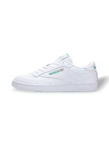 Reebok Giày nữ Club C kiểu dáng thường ngày, nhẹ, êm ái, thoáng khí, đế dày, có logo, thân thiện với da, đa năng, chất liệu da, thích hợp đi làm hàng ngày, tập gym, đi chơi, thư giãn, du lịch. Mã sản phẩm: 100000155 - Trắng/Xanh lá cây - Xem 1