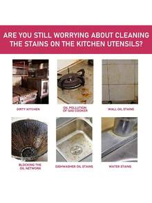 Kitchen Cleaning Set, Powerful Degreasing Cleaner Home Deep Cleaning Multifunctional Tile Range Hood Kitchen Appliances Heavy Oil Oil Deep Clean Kitchen, Bathroom, Home Gentle Cleaning Kitchen Oil Stain Home Kitchen Cooktop Oil Cleaner(New And Old Models Will Be Sent Randomly) - Màu Hồng baby - Xem 4