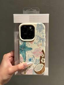 1pc Summer Coconut Tree & Flower Pattern Matte Anti-Fall TPU Phone Case, Fit Compatible With Apple 16 15 14 13 12 11 17 Pro Max, Galaxy A55/54/53/52/51, S25/24/23/22/21 Series - Multicolor - View 3