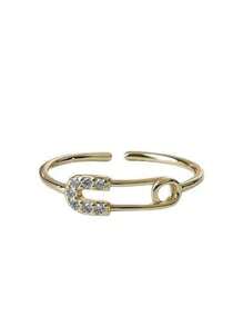 1pc Fashion Unique Paper Clip Design Ring