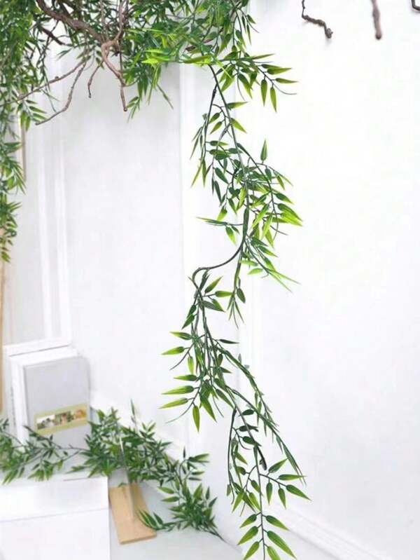 1pc Elegant Artificial Boston Fern Leaf Plant, Wedding Arch And Table Runner Decor, Indoor/Outdoor Evergreen Lifelike Decoration