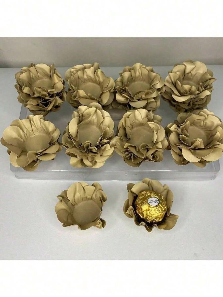 80 Cupcake Wrappers For Fine Sweets Flower Wedding Anniversary Ultrafest Lulli Style Model - Mocha - View 1