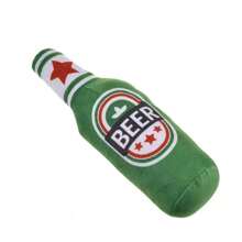 1 pieza Juguete masticable para perros con diseño de botella de cerveza y sonido de zumbido, juguete de peluche suave y duradero para masticar, artículo interactivo para perros - Multicolor - Ver 15