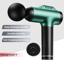 Masajeador de mano profesional, pistola de masaje portátil para fascia y Body, ligera, recargable, con 8 cabezales de masaje intercambiables
